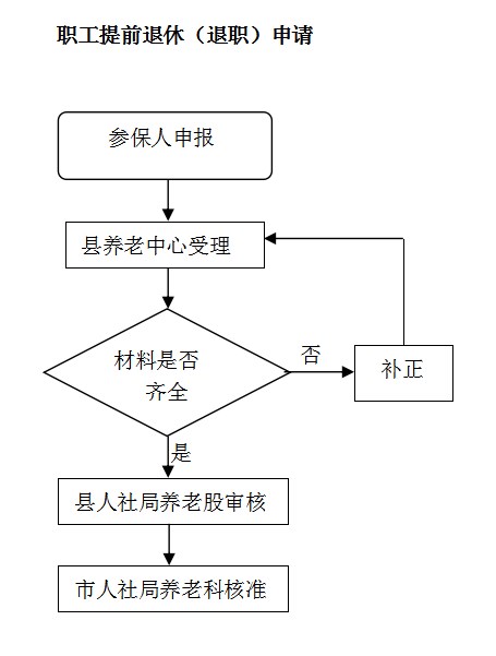 职工提前退休退职申请流程图