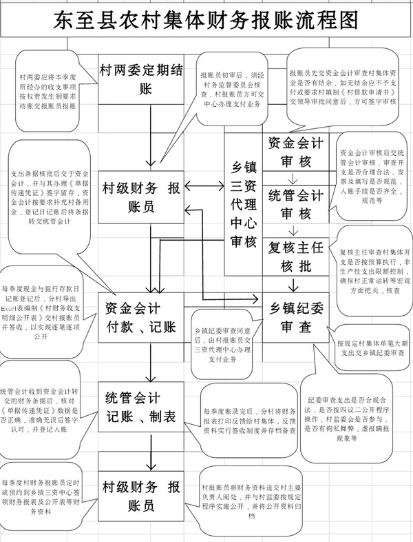 东至县农村集体财务报账流程图