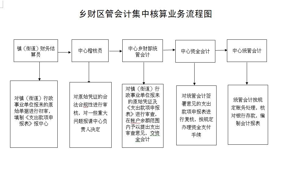 乡财区管会计集中核算业务流程图